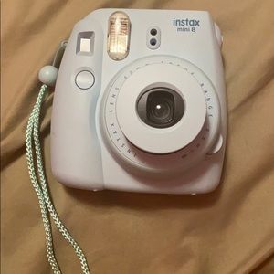 baby blue polaroid camera